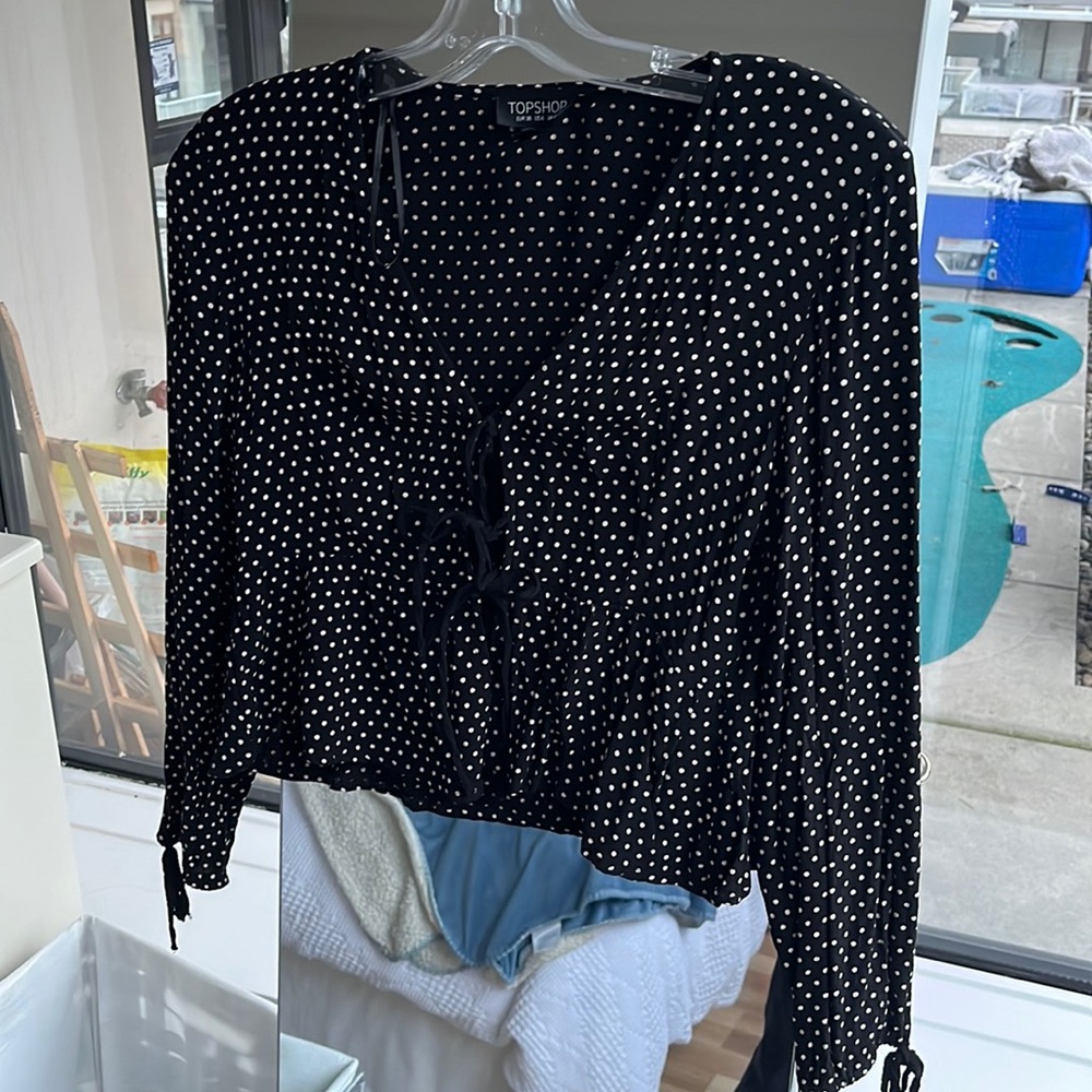 Top shop tie up front top